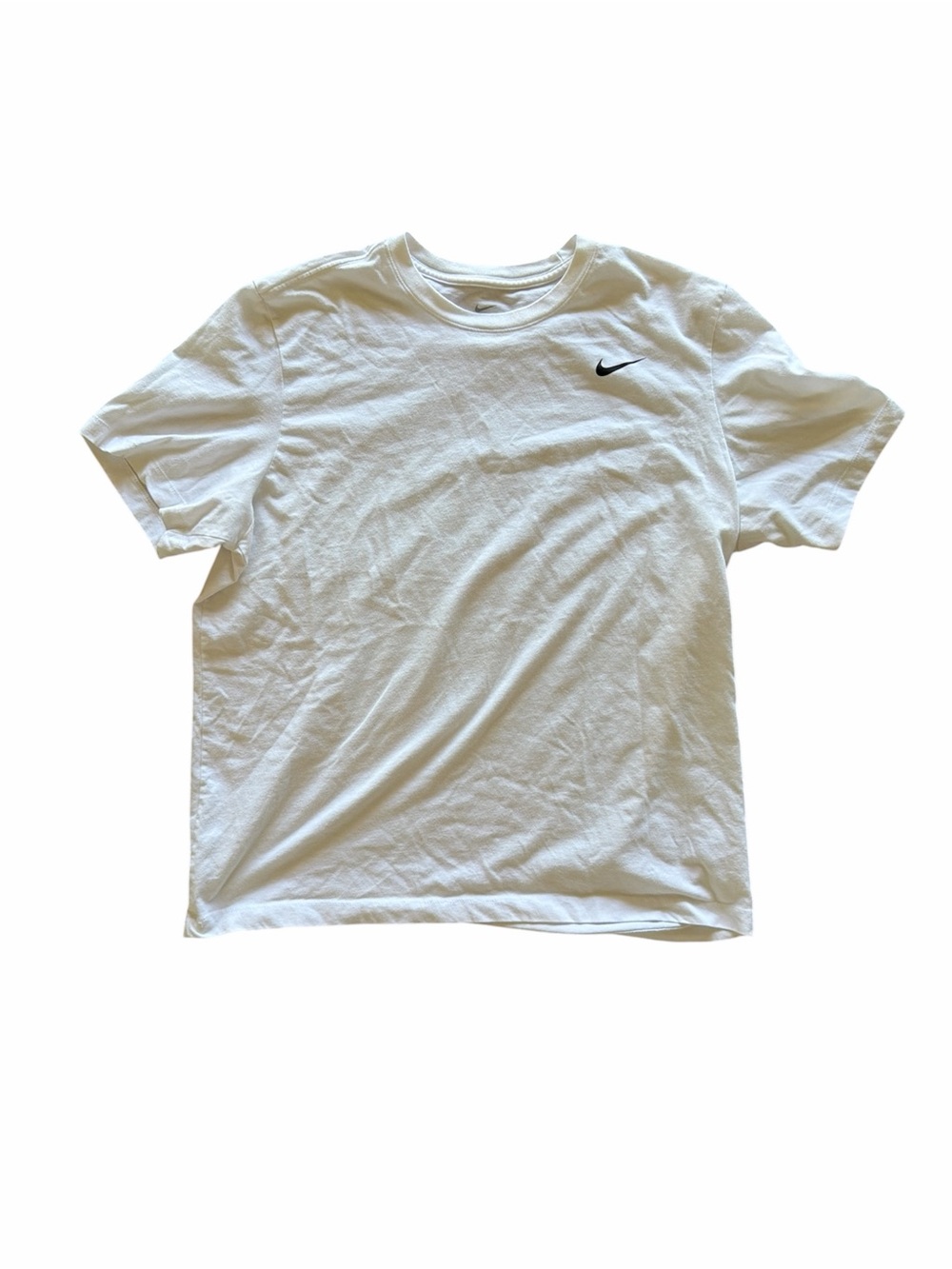 Nike Dri-FIT The Nike Tee White Athletic T-Shirt Men’s Large Swoosh Logo